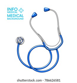 Medical stethoscope.background with stethoscope medical equipment, Health care concept. Vector illustration.