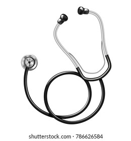 Medical stethoscope.background with stethoscope medical equipment, Health care concept. Vector illustration.