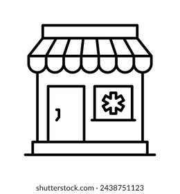 Ilustración del vector del icono de la tienda médica