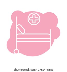 medical stretcher block style icon vector illustration design