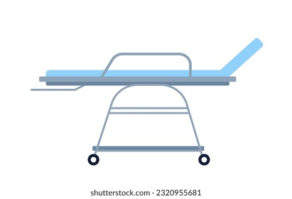 Medical stretcher concept. Emergency and first aid equipment. Hospital and surgery, operating room. Sticker for social networks. Cartoon flat vector collection isolated on white background