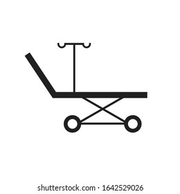 medical stretcher flat icon, vector illustration