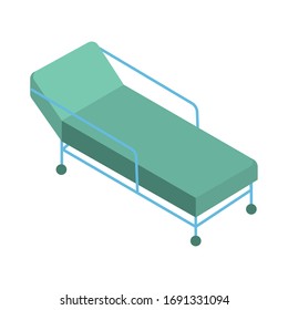 medical stretcher flat style icon vector illustration design