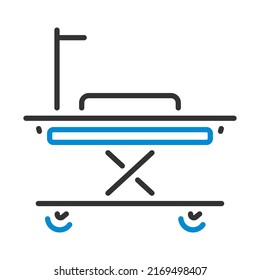 Medical Stretcher Icon. Editable Bold Outline With Color Fill Design. Vector Illustration.
