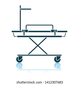 Medical Stretcher Icon. Shadow Reflection Design. Vector Illustration.