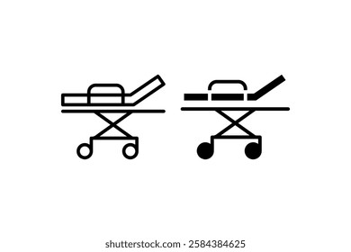 Medical Stretcher Icon in Two Styles vector