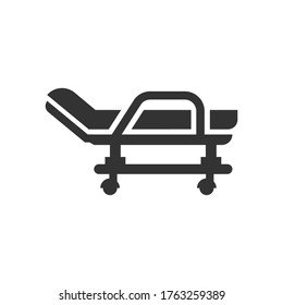 Medical stretcher icon, vector graphics