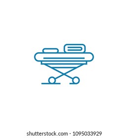 Medical stretcher linear icon concept. Medical stretcher line vector sign, symbol, illustration.