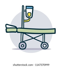 medical stretcher sketch icon