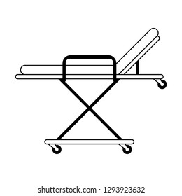 Medical stretcher symbol black and white