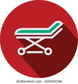 medical stretcher vector icon for logo and hospital signage