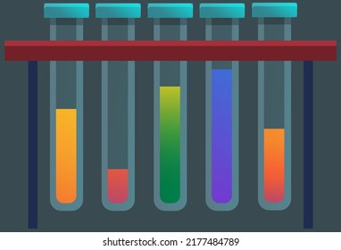 Medical structure and blood components. Flask with biomaterial components, test tube flask with substance for researchers. Liquid laboratory analysis. Chemical lab science medical research laboratory