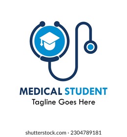 Medical student design logo template illustration