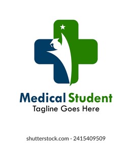 Medical student design logo template illustration