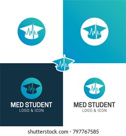 Medical Student Hat Healthcare  Logo & Icon - Vector Illustration