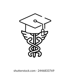 medical student icon flat line vector