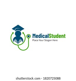 Medical Student Vector Logo Template. This Design Use Stethoscope Symbol. Suitable For Education.