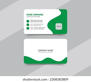 Medical style corporate or modern business card template design with double sided vector design