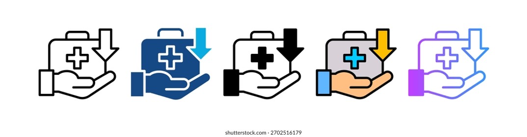 Medical Subsidy Icon Multiple Vector Illustration