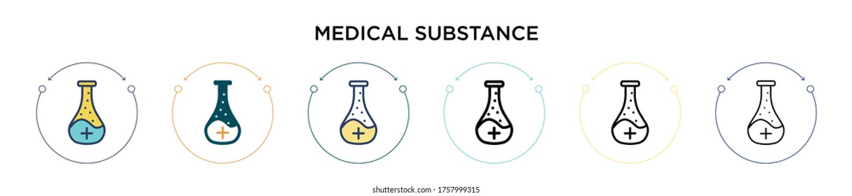 Medical substance icon in filled, thin line, outline and stroke style. Vector illustration of two colored and black medical substance vector icons designs can be used for mobile, ui, web