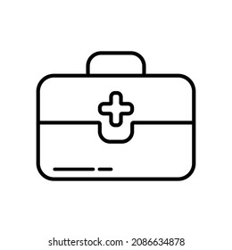 Medical suitcase design  Medicine vector illustration | Urgency concept  | Icon vector logo template lineart design