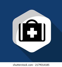 Medical suitcase icon vector filled flat sign  solid pictogram isolated. Symbol of medical suitcase logo illustration. medical kit bag or first aid kit bag icon or symbol vector illustration