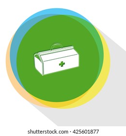 medical suitcase. Internet template. Vector icon.