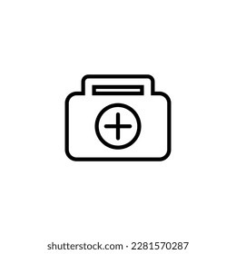 Medical Suitcase Isolated Line Icon. Editable stroke. It can be used for websites, stores, banners, fliers.