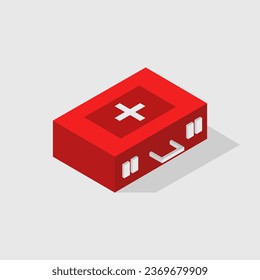 Medical suitcase isometric illustrated in vector