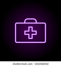 medical suitcase neon icon. Elements of web set. Simple icon for websites, web design, mobile app, info graphics