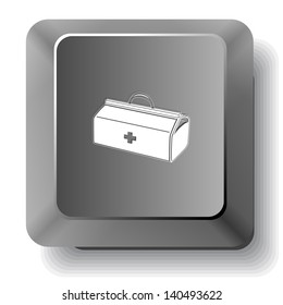 Maleta médica. Tecla vectorial para el equipo.