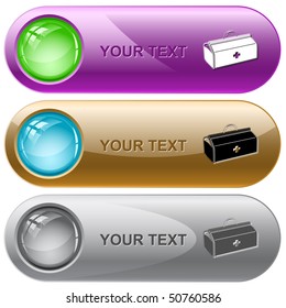 Medical suitcase. Vector internet buttons.