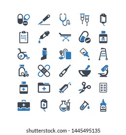 Medical Supplies Flat Vector Icon Set