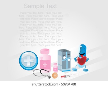 medical supplies on grey background
