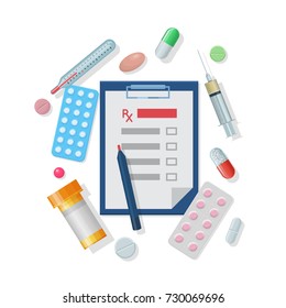 Medical supplies set cartoon style. Medical supplies set in cartoon style on a white background for designers and illustrators. Kit of an ambulance doctor in the form of a vector illustration