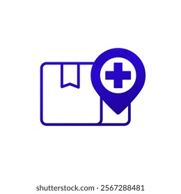 medical supply icon with a box