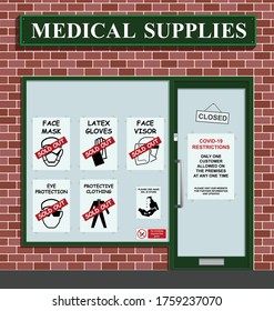 Medical supply shop sold out of stock due to high demand 