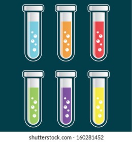 Medical supply test tubes, vector set