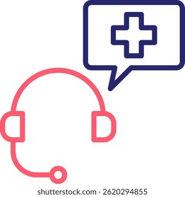 Ilustración vectorial de color de icono de Asistencia médica