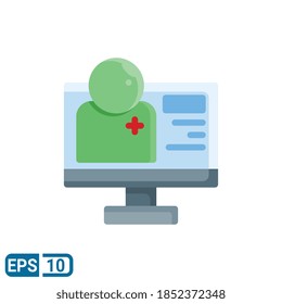icono de asistencia médica de estilo plano aislado en fondo blanco.  EPS 10