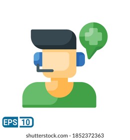 medical support icon in flat style isolated on white background. Editable color. EPS 10