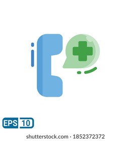 icono de asistencia médica de estilo plano aislado en fondo blanco.  EPS 10