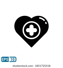 medical support icon in glyph style isolated on white background.  EPS 10