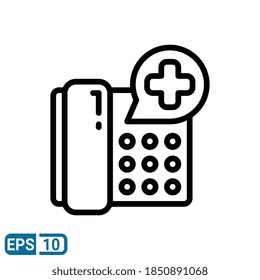 medical support icon in line style isolated on white background.  EPS 10