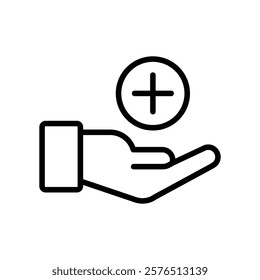 Medical support icon Outline vector for web ui