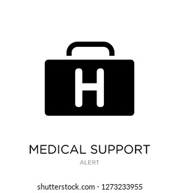 medical support icon vector on white background, medical support trendy filled icons from Alert collection, medical support simple element illustration