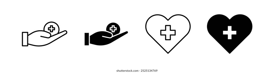 Colección de icono de Vector de línea delgada de Asistencia médica