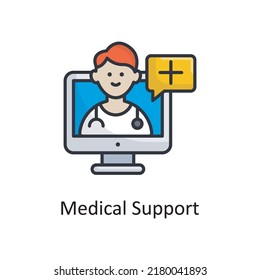 Medical Support vector Filled Outline Icon Design illustration. Medical Symbol on White background EPS 10 File