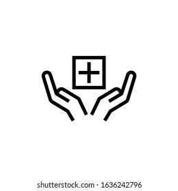 Medical support vector icon  in linear, outline style isolated on white background, Vector icon eps 10