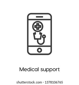 Medical support vector icon, Medical support symbol. Linear style sign for mobile concept and web design. Help symbol logo illustration. vector graphics - Vector.